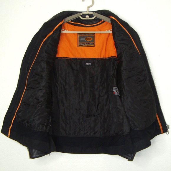 NEW FIRST Mfg. Co. Leather Gear Black Jacket w/Removable Quilted Liner Size L - Picture 4 of 16